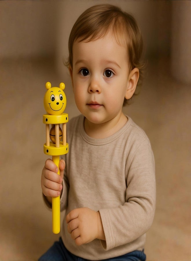 Vemlons Wooden Toy jhunjhuna Wooden Wooden Non Toxic Colourful Rattle Toys for New Born Baby, Musical Infant Toy, / Dugi Dugi Rattle Sweet Cuddle Infant of JhunJhuna - Image 5